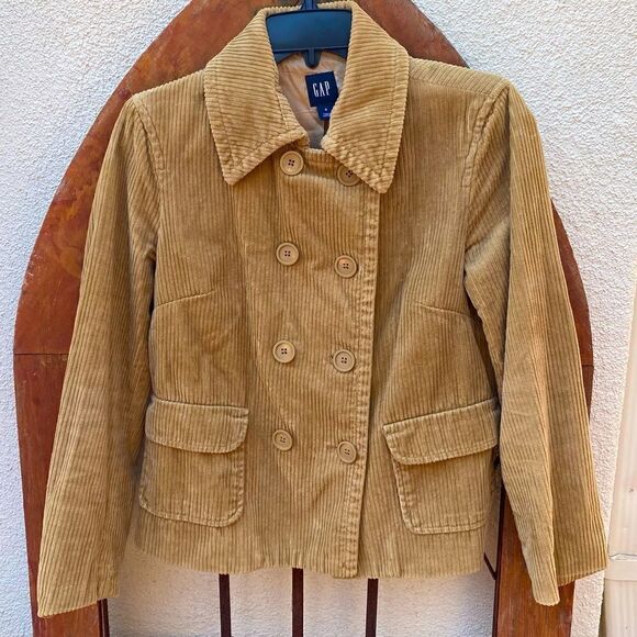 🧥GAP TAN CORDUROY PEACOAT IN SZ S. Double breasted. Good condition. - Picture 1 of 6